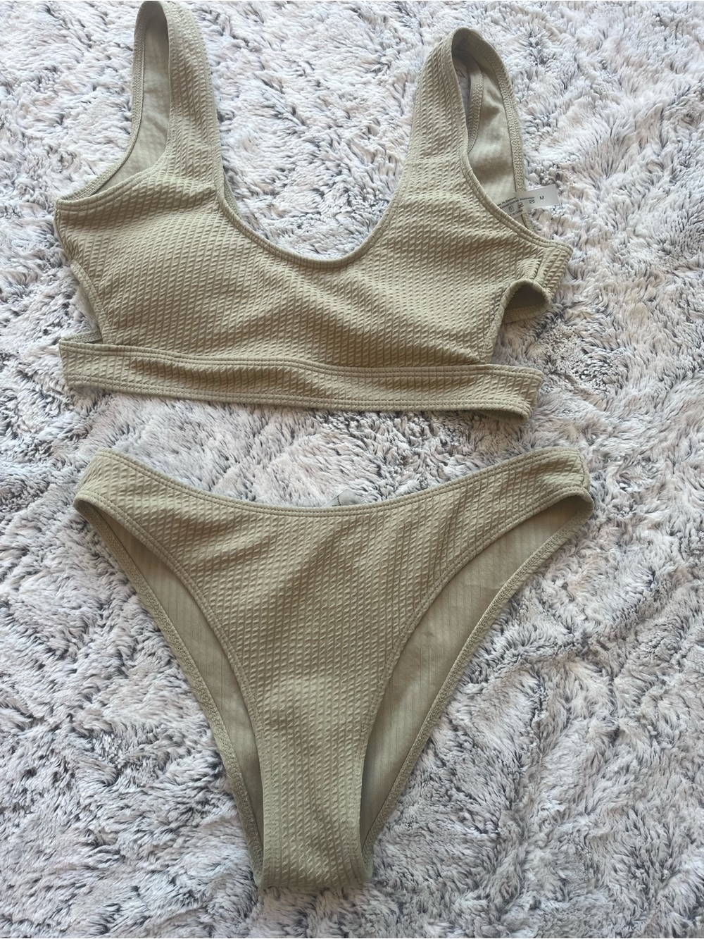 Scoop Neck Two-Piece Bikini Set in Sage
